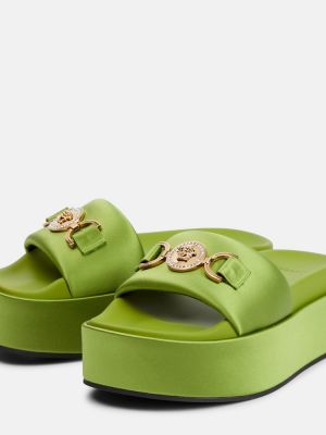 Satenske cipele s platformom Versace zelena