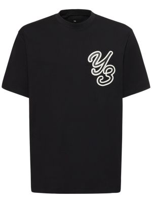 Camiseta de algodón Y-3 negro