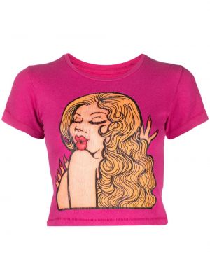 T-shirt mit print Erl pink