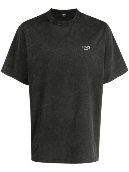 Bavlněné tričko Fendi černé