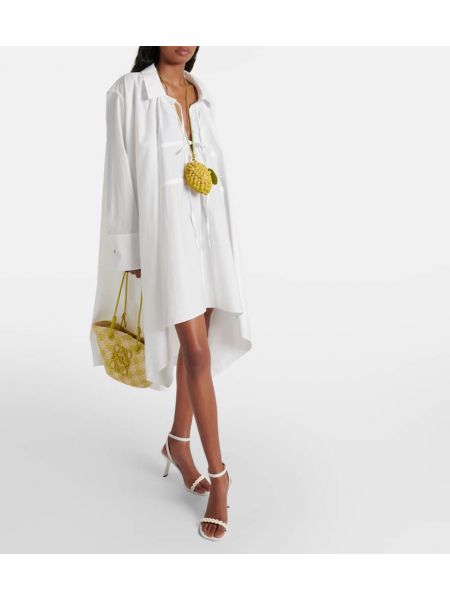Sukienka bawełniana asymetryczna Loewe biała