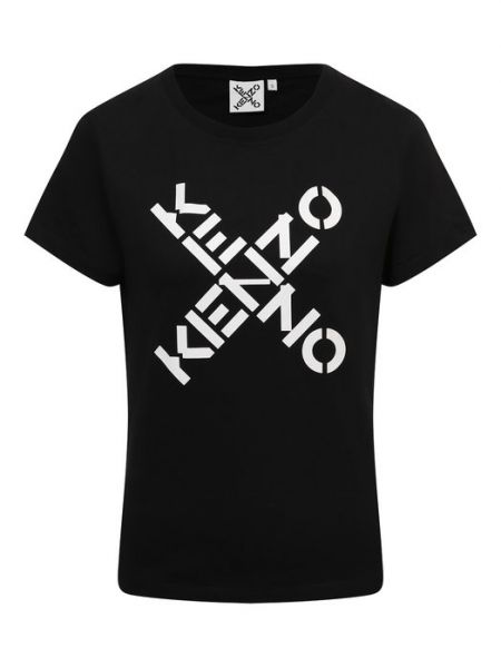 Черная хлопковая спортивная футболка Kenzo