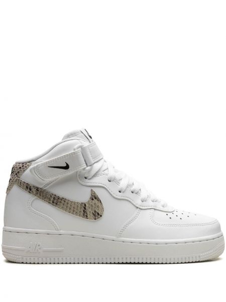 Sneakerși cu model piele de șarpe Nike Air Force 1 alb