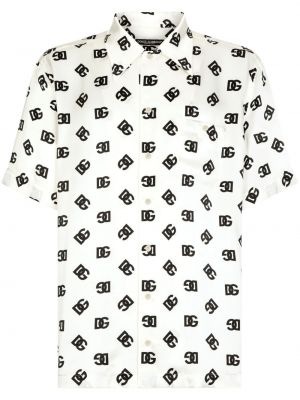 Jedwabna koszula z nadrukiem Dolce And Gabbana