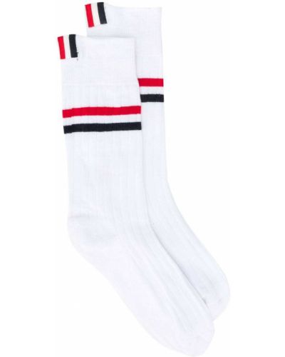 Calcetines a rayas Thom Browne blanco