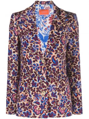 Trykt floral bomull lang blazer La Doublej