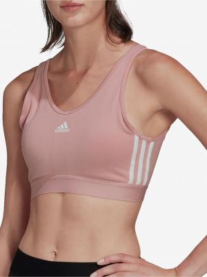 Sutien cu dungi sport Adidas roz