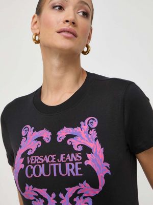 Хлопковая футболка Versace Jeans Couture черная