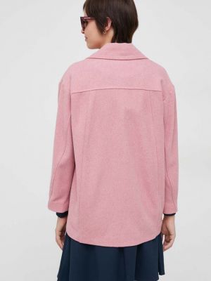 Gyapjú kabát Sisley rózsaszín