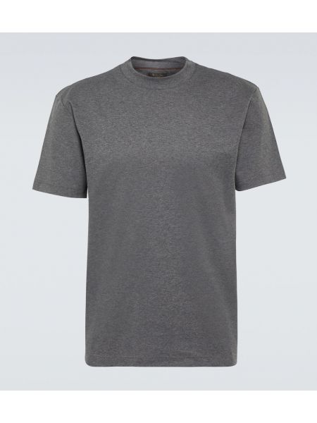 Camiseta de algodón de tela jersey Loro Piana gris