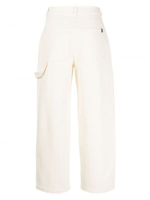 Manšestrové rovné kalhoty :chocoolate bílé