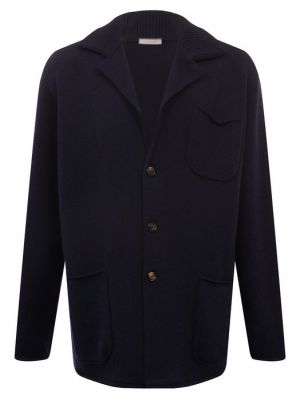 Кашемировый шерстяной пиджак Cortigiani синий