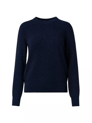 Кашемировый свитер с эффектом металлик Akris, темно-синий