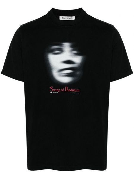 T-shirt aus baumwoll mit print Our Legacy schwarz