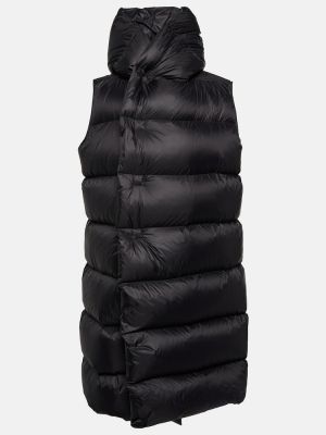 Péřový krátký kabát s kapucí Rick Owens černý