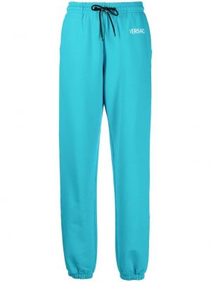 Pantalon de joggings à imprimé Versace bleu