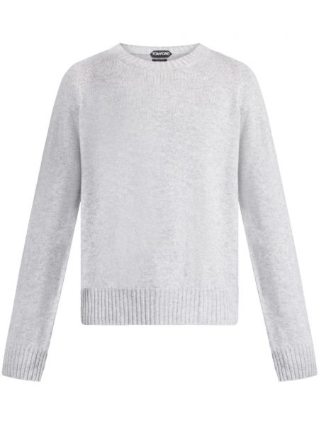 Kašmírový svetr s výšivkou Tom Ford šedý