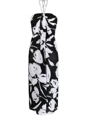 Svilena obleka s cvetličnim vzorcem s potiskom Michael Kors Collection