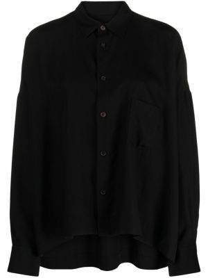 Пухена асиметрична риза Yohji Yamamoto черно