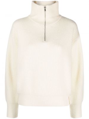 Пуловер с цип Dunst бяло