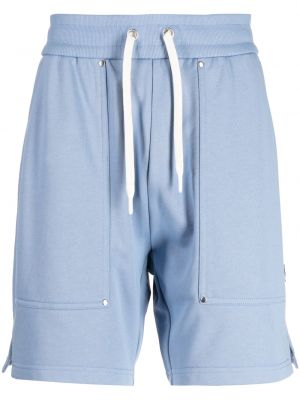 Shorts de sport en coton Moose Knuckles bleu