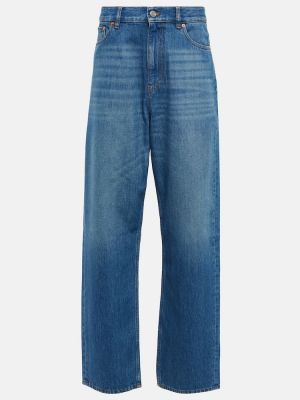 Straight fit džíny s nízkým pasem Valentino modré