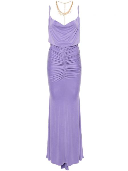 Drapiruotas vakarinė suknelė Elisabetta Franchi violetinė