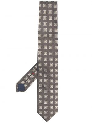 Cravată cu imprimeu geometric din jacard Lady Anne maro