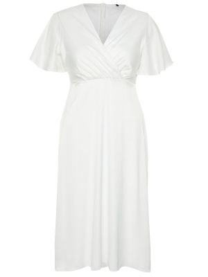 Плетена сатенена рокля Trendyol бяло