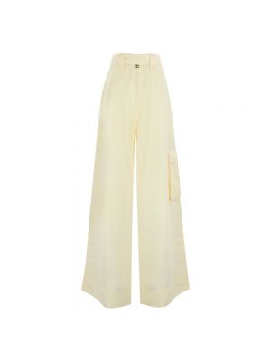 Pantalones cargo de lino Twinset beige