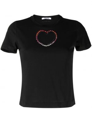 Bavlněné tričko s krátkými rukávy jersey Vivetta - černá