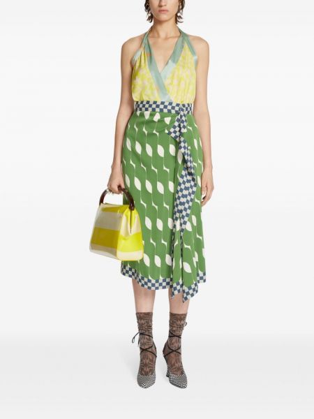 Kleid mit print Dries Van Noten grün