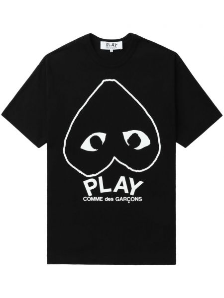 Kokvilnas t-krekls ar apdruku ar sirsniņām Comme Des Garçons Play