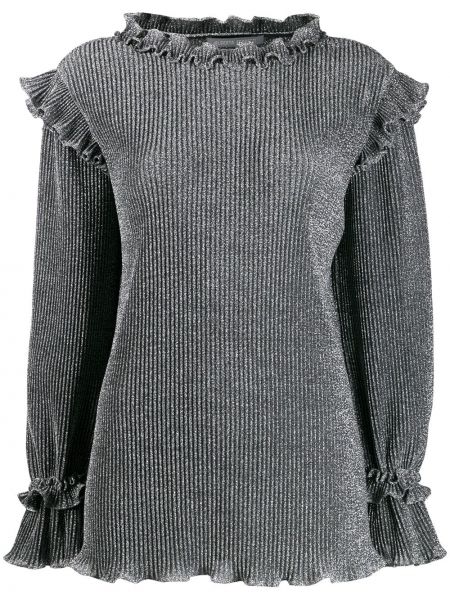 Пуловер с волани Alberta Ferretti сиво