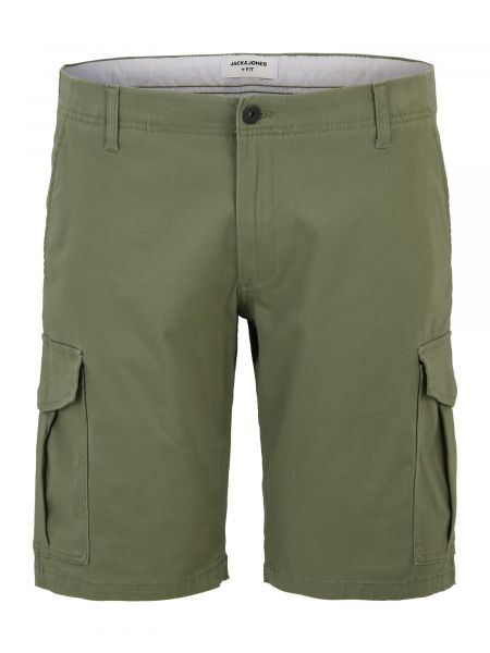 „cargo“ stiliaus kelnės Jack & Jones Plus žalia