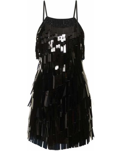 Mini haljina s kristalima The Attico crna
