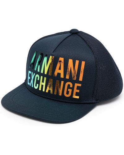 Gorra con estampado Armani Exchange azul