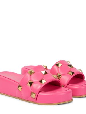 Sandale din piele cu platformă Valentino Garavani roz