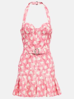 Pamučna haljina s printom Alessandra Rich ružičasta