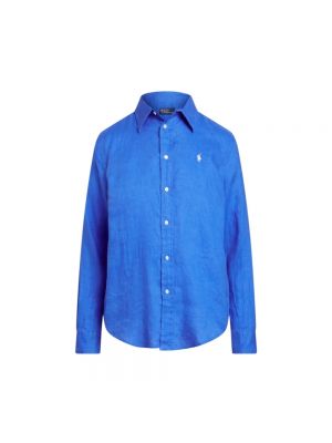 Haftowana koszula relaxed fit Ralph Lauren niebieska