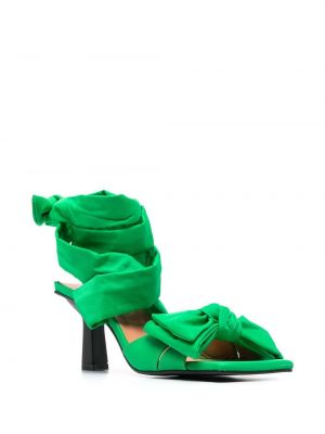 Sandály s mašlí Ganni zelené
