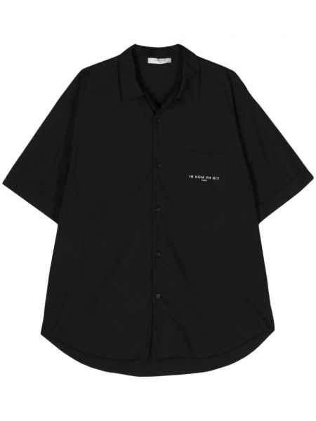 Βαμβακερό πουκάμισο με σχέδιο Ih Nom Uh Nit μαύρο