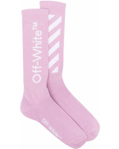 Chaussettes à rayures en tricot Off-white