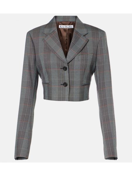 Ekoseli yün blazer Acne Studios gri