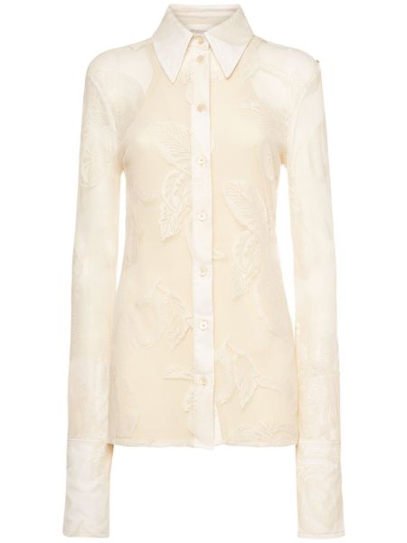 Camisa de tela jersey de encaje Sportmax beige