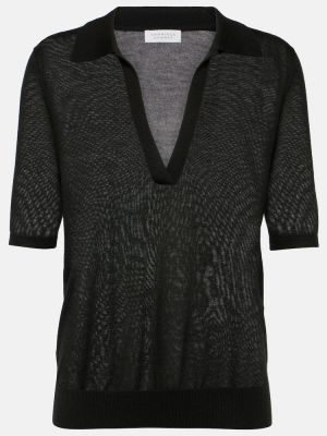 Kašmyro šilkinis polo marškinėliai Gabriela Hearst juoda
