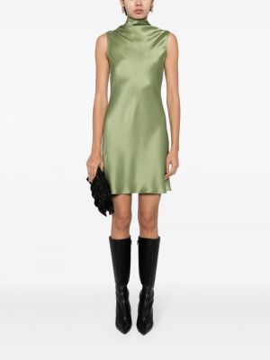 Saténové šaty bez rukávů Lapointe zelené