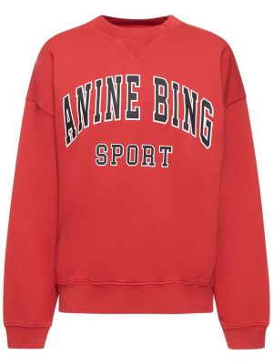 Bavlnená mikina Anine Bing červená
