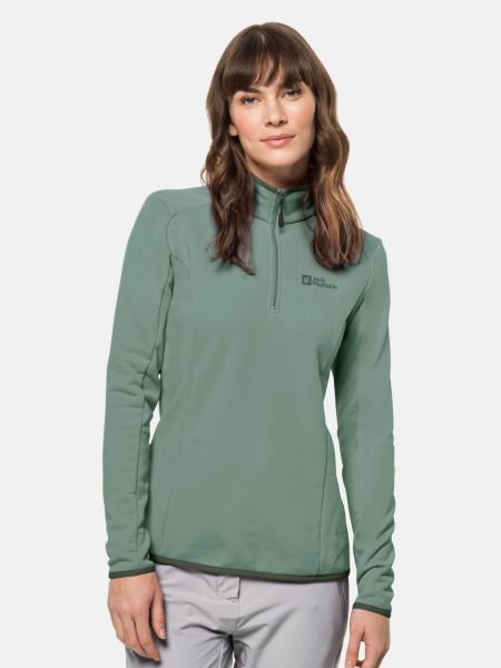 Флисовый пуловер Jack Wolfskin зеленый