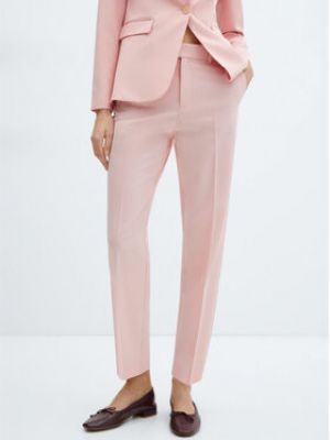 Slim fit kalhoty Mango růžové